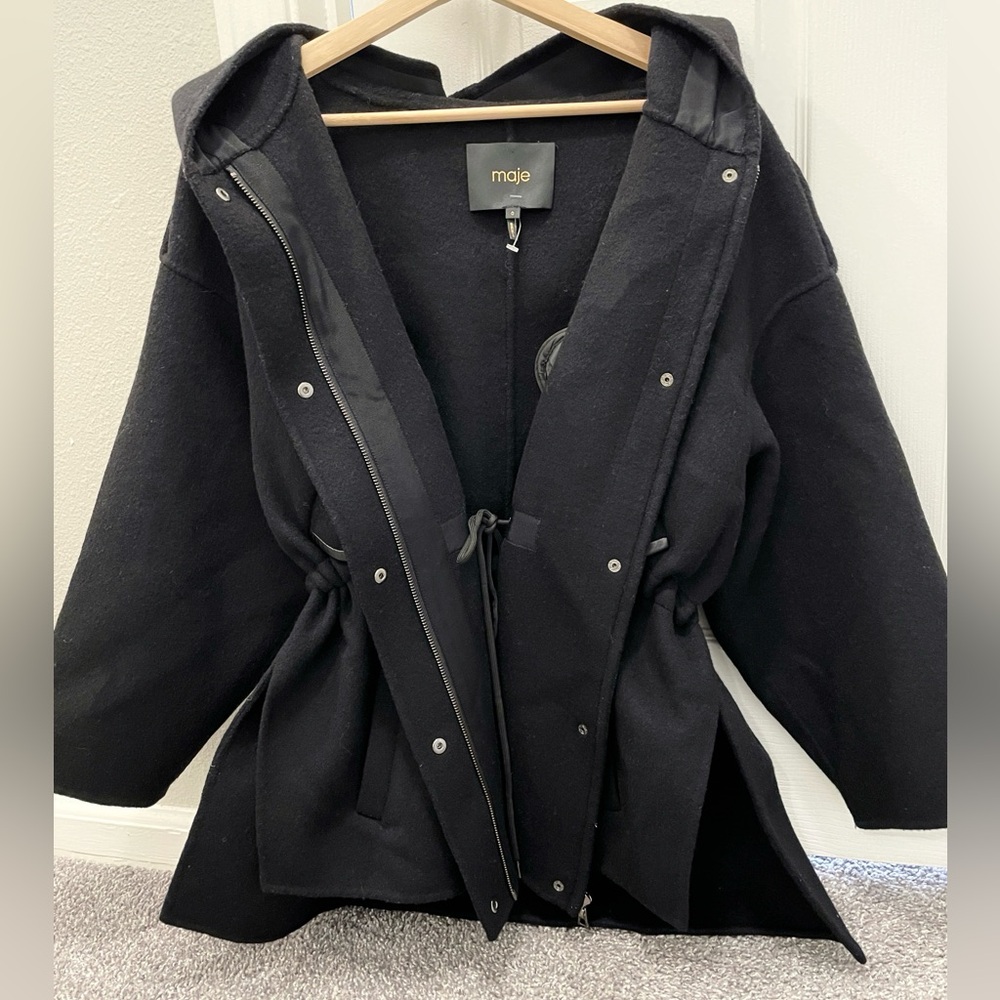 Maje Cape Style Wool Coat